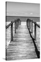 Cuba Fuerte Collection B&W - Wooden Pier on Tropical Beach V-Philippe Hugonnard-Stretched Canvas