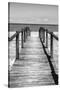 Cuba Fuerte Collection B&W - Wooden Pier on Tropical Beach V-Philippe Hugonnard-Stretched Canvas