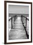 Cuba Fuerte Collection B&W - Wooden Pier on Tropical Beach V-Philippe Hugonnard-Framed Premium Photographic Print