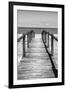 Cuba Fuerte Collection B&W - Wooden Pier on Tropical Beach V-Philippe Hugonnard-Framed Premium Photographic Print