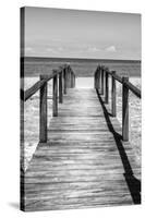Cuba Fuerte Collection B&W - Wooden Pier on Tropical Beach V-Philippe Hugonnard-Stretched Canvas