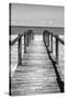 Cuba Fuerte Collection B&W - Wooden Pier on Tropical Beach V-Philippe Hugonnard-Stretched Canvas