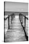 Cuba Fuerte Collection B&W - Wooden Pier on Tropical Beach V-Philippe Hugonnard-Stretched Canvas