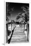 Cuba Fuerte Collection B&W - Wooden Pier on Tropical Beach VII-Philippe Hugonnard-Framed Photographic Print