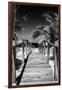 Cuba Fuerte Collection B&W - Wooden Pier on Tropical Beach VII-Philippe Hugonnard-Framed Photographic Print