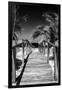 Cuba Fuerte Collection B&W - Wooden Pier on Tropical Beach VII-Philippe Hugonnard-Framed Photographic Print