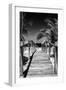 Cuba Fuerte Collection B&W - Wooden Pier on Tropical Beach VII-Philippe Hugonnard-Framed Photographic Print