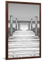 Cuba Fuerte Collection B&W - Wooden Pier on Tropical Beach X-Philippe Hugonnard-Framed Photographic Print