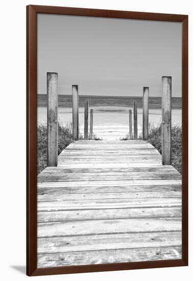 Cuba Fuerte Collection B&W - Wooden Pier on Tropical Beach X-Philippe Hugonnard-Framed Photographic Print