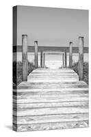 Cuba Fuerte Collection B&W - Wooden Pier on Tropical Beach X-Philippe Hugonnard-Stretched Canvas