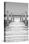 Cuba Fuerte Collection B&W - Wooden Pier on Tropical Beach X-Philippe Hugonnard-Stretched Canvas