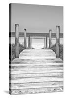 Cuba Fuerte Collection B&W - Wooden Pier on Tropical Beach X-Philippe Hugonnard-Stretched Canvas