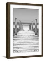 Cuba Fuerte Collection B&W - Wooden Pier on Tropical Beach X-Philippe Hugonnard-Framed Photographic Print