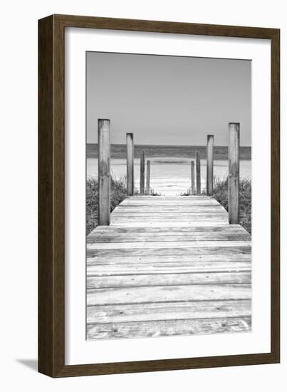 Cuba Fuerte Collection B&W - Wooden Pier on Tropical Beach X-Philippe Hugonnard-Framed Photographic Print