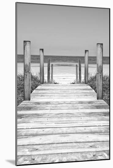 Cuba Fuerte Collection B&W - Wooden Pier on Tropical Beach X-Philippe Hugonnard-Mounted Photographic Print