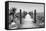 Cuba Fuerte Collection B&W - Wooden Pier on Tropical Beach-Philippe Hugonnard-Framed Stretched Canvas