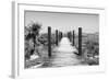 Cuba Fuerte Collection B&W - Wooden Pier on Tropical Beach-Philippe Hugonnard-Framed Photographic Print