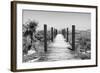 Cuba Fuerte Collection B&W - Wooden Pier on Tropical Beach-Philippe Hugonnard-Framed Photographic Print