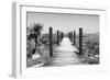 Cuba Fuerte Collection B&W - Wooden Pier on Tropical Beach-Philippe Hugonnard-Framed Photographic Print