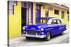 Cuba Fuerte Collection - Beautiful Classic American Blue Car-Philippe Hugonnard-Stretched Canvas
