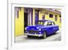 Cuba Fuerte Collection - Beautiful Classic American Blue Car-Philippe Hugonnard-Framed Photographic Print