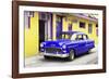 Cuba Fuerte Collection - Beautiful Classic American Blue Car-Philippe Hugonnard-Framed Photographic Print