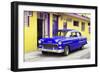 Cuba Fuerte Collection - Beautiful Classic American Blue Car-Philippe Hugonnard-Framed Photographic Print