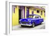 Cuba Fuerte Collection - Beautiful Classic American Blue Car-Philippe Hugonnard-Framed Photographic Print