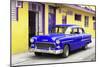 Cuba Fuerte Collection - Beautiful Classic American Blue Car-Philippe Hugonnard-Mounted Photographic Print