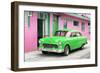 Cuba Fuerte Collection - Beautiful Classic American Green Car-Philippe Hugonnard-Framed Photographic Print