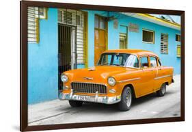 Cuba Fuerte Collection - Beautiful Classic American Orange Car-Philippe Hugonnard-Framed Photographic Print