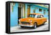 Cuba Fuerte Collection - Beautiful Classic American Orange Car-Philippe Hugonnard-Framed Stretched Canvas