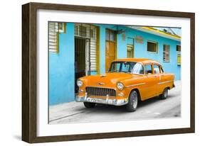 Cuba Fuerte Collection - Beautiful Classic American Orange Car-Philippe Hugonnard-Framed Photographic Print