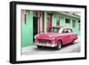 Cuba Fuerte Collection - Beautiful Classic American Pink Car-Philippe Hugonnard-Framed Photographic Print