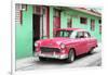 Cuba Fuerte Collection - Beautiful Classic American Pink Car-Philippe Hugonnard-Framed Photographic Print