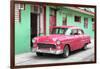 Cuba Fuerte Collection - Beautiful Classic American Pink Car-Philippe Hugonnard-Framed Photographic Print