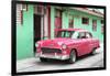 Cuba Fuerte Collection - Beautiful Classic American Pink Car-Philippe Hugonnard-Framed Photographic Print