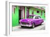 Cuba Fuerte Collection - Beautiful Classic American Purple Car-Philippe Hugonnard-Framed Photographic Print