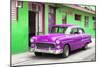 Cuba Fuerte Collection - Beautiful Classic American Purple Car-Philippe Hugonnard-Mounted Photographic Print