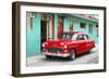 Cuba Fuerte Collection - Beautiful Classic American Red Car-Philippe Hugonnard-Framed Photographic Print