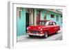 Cuba Fuerte Collection - Beautiful Classic American Red Car-Philippe Hugonnard-Framed Photographic Print