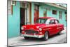 Cuba Fuerte Collection - Beautiful Classic American Red Car-Philippe Hugonnard-Mounted Photographic Print