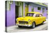 Cuba Fuerte Collection - Beautiful Classic American Yellow Car-Philippe Hugonnard-Stretched Canvas