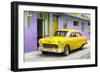 Cuba Fuerte Collection - Beautiful Classic American Yellow Car-Philippe Hugonnard-Framed Photographic Print