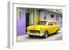 Cuba Fuerte Collection - Beautiful Classic American Yellow Car-Philippe Hugonnard-Framed Photographic Print