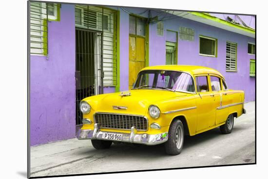 Cuba Fuerte Collection - Beautiful Classic American Yellow Car-Philippe Hugonnard-Mounted Photographic Print