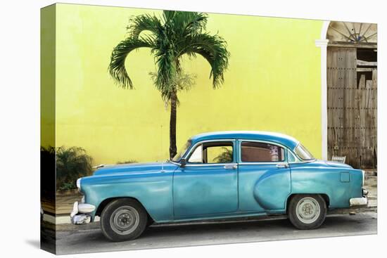 Cuba Fuerte Collection - Beautiful Retro Blue Car-Philippe Hugonnard-Stretched Canvas