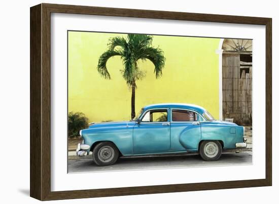 Cuba Fuerte Collection - Beautiful Retro Blue Car-Philippe Hugonnard-Framed Photographic Print