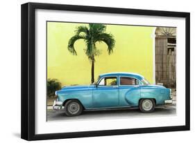 Cuba Fuerte Collection - Beautiful Retro Blue Car-Philippe Hugonnard-Framed Photographic Print