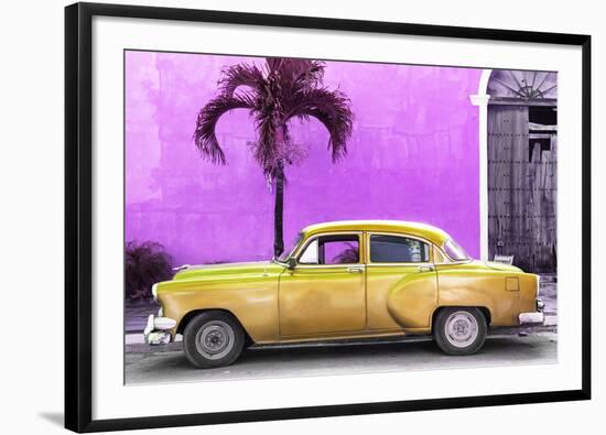 Cuba Fuerte Collection - Beautiful Retro Golden Car-Philippe Hugonnard-Framed Photographic Print